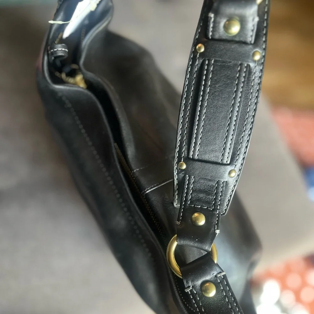 NWT Coach Black Leather Shoulder Bag - Picture 5 of 17